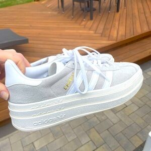 Adidas Gazelle Bold Grey/White - WORN ONCE